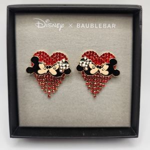 NWOT Disney x Baublebar Mickey and Minnie Kissing Earrings